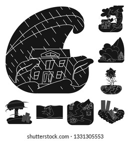 Vector illustration of calamity and crash logo. Collection of calamity and disaster vector icon for stock.