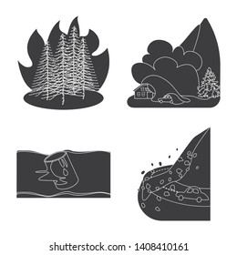 Vector illustration of calamity and crash logo. Collection of calamity and disaster vector icon for stock.