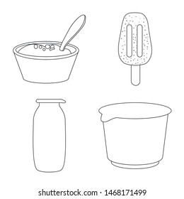 Vector illustration of calcium and food sign. Collection of calcium and product stock symbol for web.