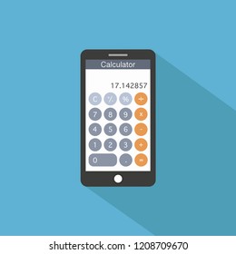Vector illustration of calculator app on your phone.