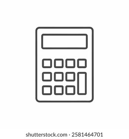 Vector illustration of a calculator designed with flat line art, emphasizing simplicity and functionality for everyday calculations