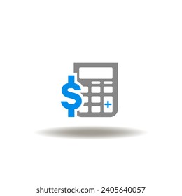 Vektorgrafik des Taschenrechners mit Dollar-Symbol. Icon of money accounting. Symbol der Budgetierung. Kennnummer des ITIN-Steuerpflichtigen Piktogramm der Steuerberechnung.