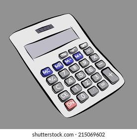 Vector illustration of calculator hand drawing style
