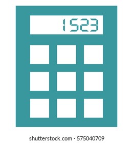 Vector Illustration of Calculator Having Numbers in Blue Icon
