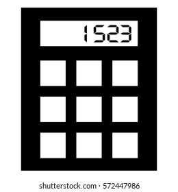 Vector Illustration of Calculator Icon in Black
