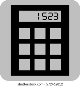 Vector Illustration of Calculator Icon in Black
