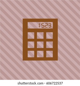 Vector Illustration of Calculator icon in Brown Color
