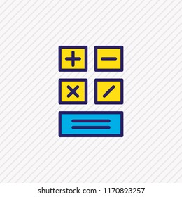Vector illustration of calculator icon colored line. Beautiful business element also can be used as calculate icon element.