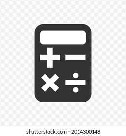 Vector Illustration Of Calculator Icon In Dark Color And Transparent Background(png)