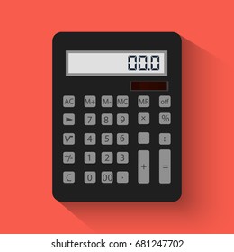 Vector illustration. Calculator icon in flat style.