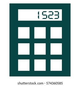 Ilustración vectorial del icono de la calculadora en verde

