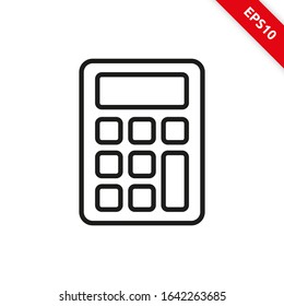 Vector illustration of calculator icon line symbol. eps10
