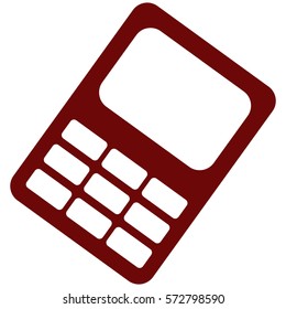 Vector Illustration of Calculator Icon in Maroon
