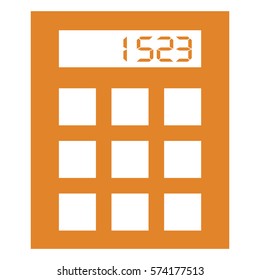 Ilustración vectorial del icono de la calculadora con números en naranja
