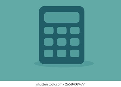 Ilustração vetorial de um ícone de calculadora simbolizando cálculo, educação, negócios e finanças. Útil para projetos de design gráfico, apresentações e interfaces digitais.