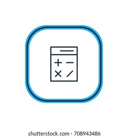 Vector Illustration Of Calculator Outline. Beautiful Instruments Element Also Can Be Used As Calculate   Element.
