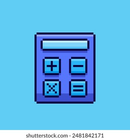 Vector Illustration of calculator with Pixel Art Design, perfect for game assets themed designs