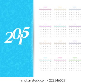 Vector illustration of Calendar for 2015