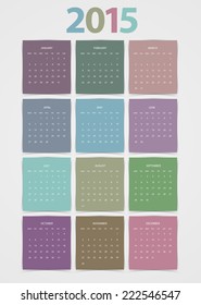 Vector illustration of Calendar for 2015