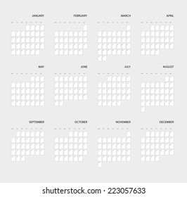 Vector illustration of Calendar for 2015