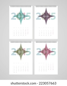 Vector illustration of Calendar for 2015
