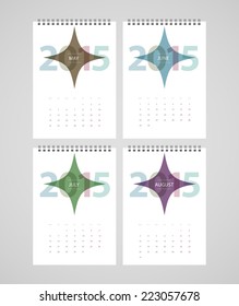 Vector illustration of Calendar for 2015