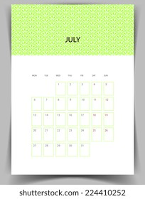 Vector illustration of Calendar for 2015
