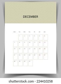 Vector illustration of Calendar for 2015