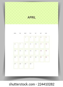 Vector illustration of Calendar for 2015