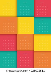 Vector illustration of Calendar for 2015 year