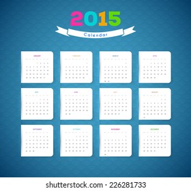 Vector illustration of Calendar for 2015 year