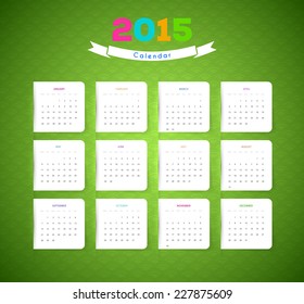 Vector illustration of Calendar for 2015 year