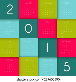Vector illustration of Calendar for 2015 year
