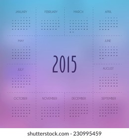 Vector illustration of Calendar for 2015 year