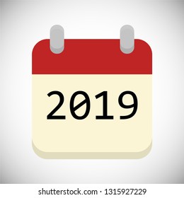 Vector illustration. Calendar for 2019 in a flat style. EPS10 
