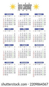 vector illustration calendar for 2023