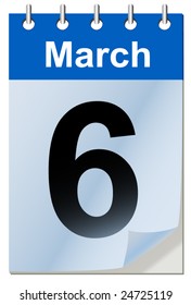 Vector illustration of calendar with bend page.