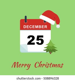Vector illustration of calendar with Christmas date