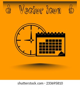 Vector illustration of calendar with clock 