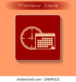 Vector illustration of calendar with clock 