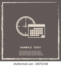 Vector illustration of calendar with clock 