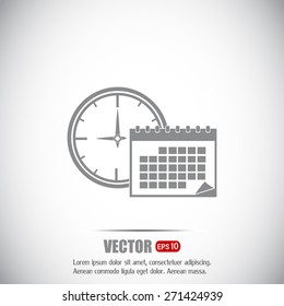 Vector illustration of calendar with clock 