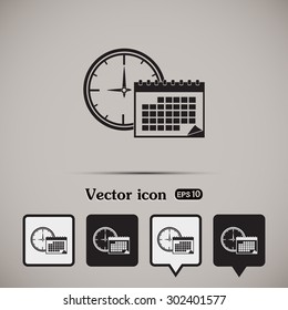 Vector illustration of calendar with clock 