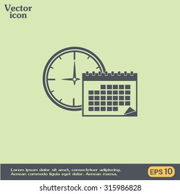 Vector illustration of calendar with clock 