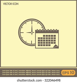 Vector illustration of calendar with clock 