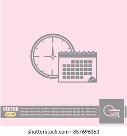 Vector illustration of calendar with clock 