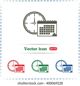 Vector illustration of calendar with clock 