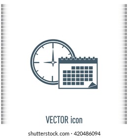 Vector illustration of calendar with clock 