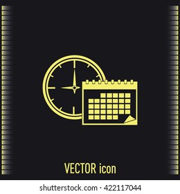 Vector illustration of calendar with clock 