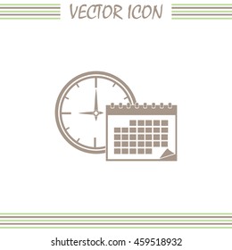 Vector illustration of calendar with clock 